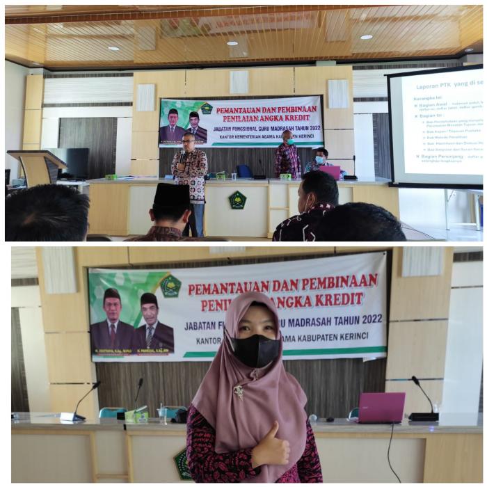 Perwakilan Guru MTs N 5 Kerinci Ikuti Sosialisasi Penilaian Angka Kredit Jabatan Fungsional Guru