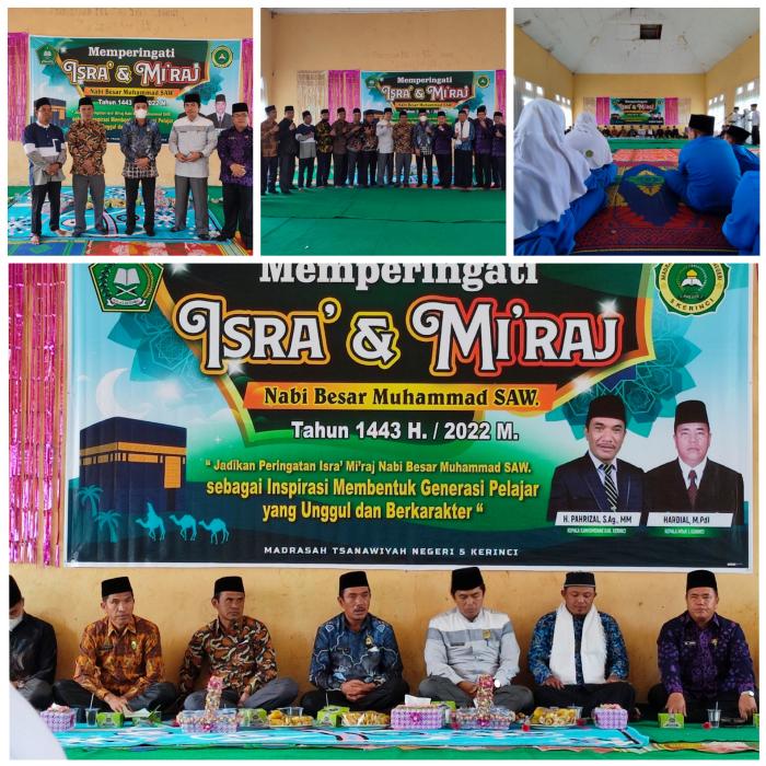 Peringatan Isra Mikraj 1443 H di MTs N 5 Kerinci, Ini Pesan Penting Kepala Kantor Kemenag Kerinci 