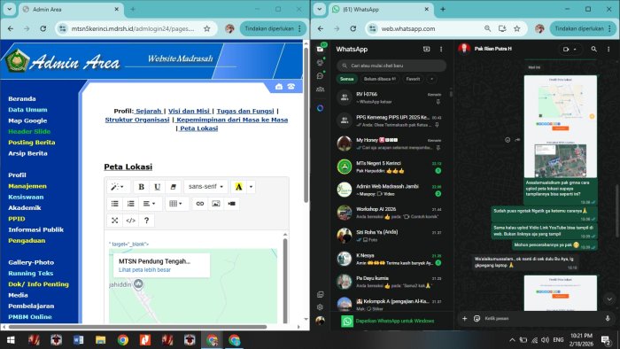 Malu Bertanya Sesat di Jalan: MTsN 5 Kerinci Lakukan Studi Tiru Pengelolaan Website Secara Online