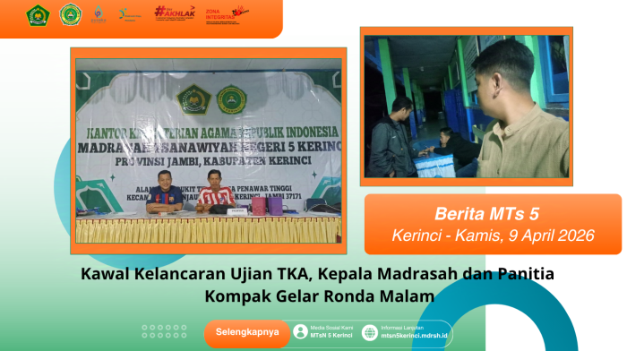 Kawal Kelancaran Ujian TKA, Kepala Madrasah dan Panitia Kompak Gelar Ronda Malam