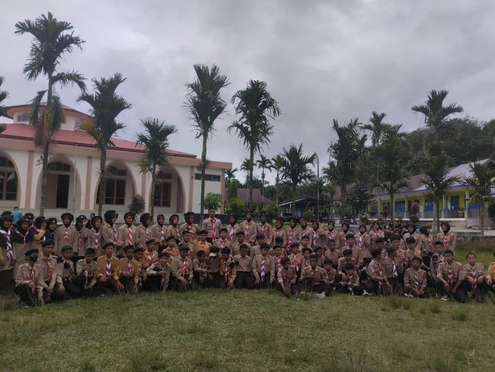 Siswa MTsN 5 Kerinci Ikuti Latihan Gabungan Pramuka, Pererat Silaturahmi di Pesantren Al Khairiyah Ambai