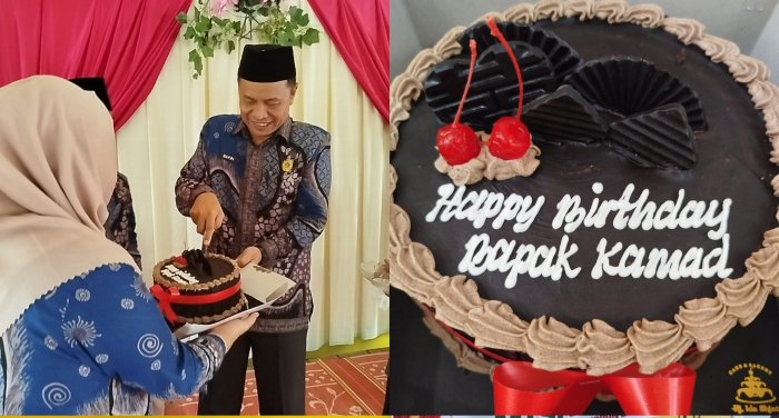 Kejutan Milad Kepala Madrasah Warnai Haru Perpisahan di MTsN 5 Kerinci