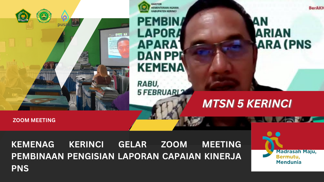 Kemenag Kerinci Gelar Zoom Meeting Pembinaan Pengisian Laporan Capaian Kinerja PNS
