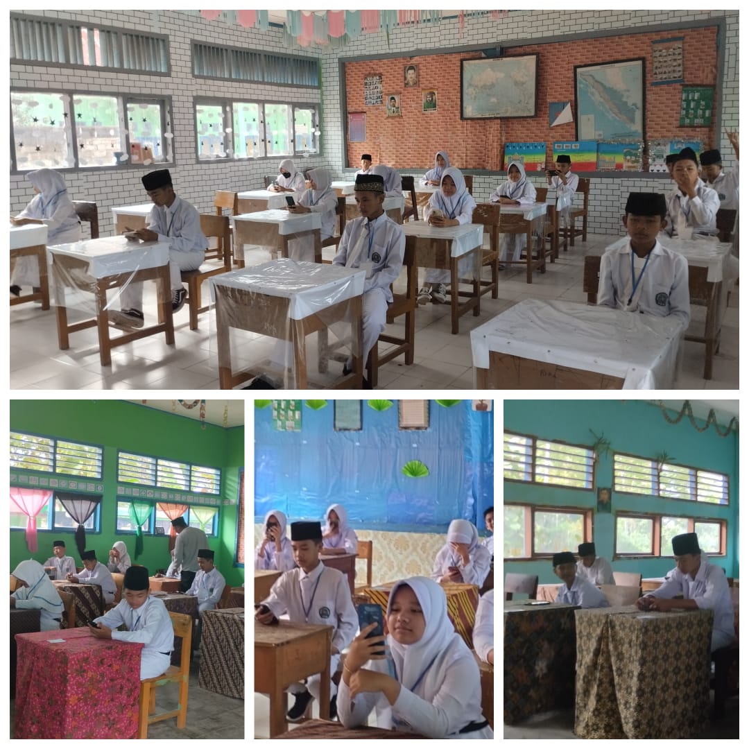 Ujian PAT (Penialain Akhir Tahun) kelas VII dan VIII di MTsN 5 Kerinci masih menggunakan sistem Android 