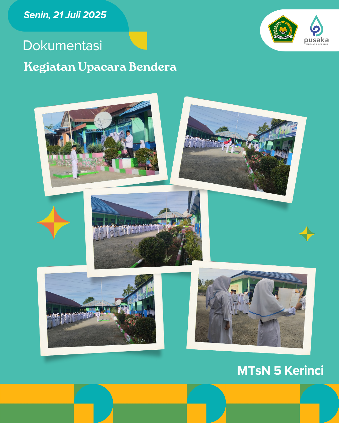 MTsN 5 Kerinci Gelar Upacara Bendera Perdana Tahun Pelajaran 2025/2026, Semangat Baru Mengawali Tahun Ajaran Baru