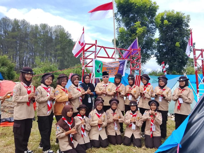 MTsN 5 Kerinci Semangat Ikuti Jambore Ranting Wilayah IV di Bumper Pinus SMK PP