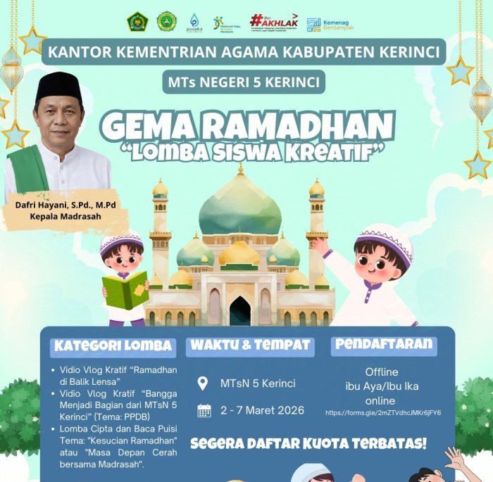 Asah Kreativitas Digital, MTsN 5 Kerinci Gelar Lomba Vlog Kreatif di Bulan Ramadan bagi Siswa