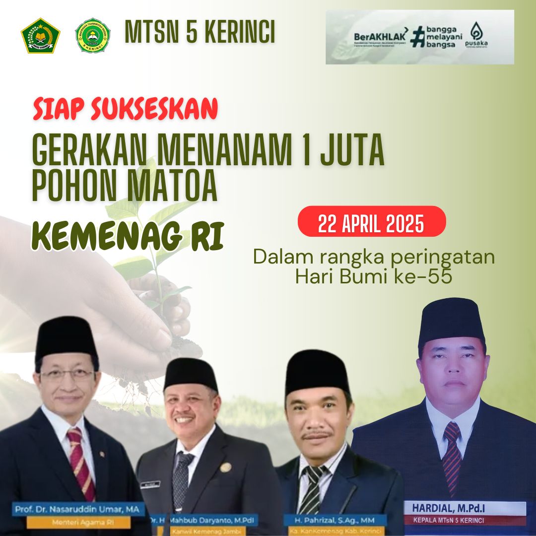 MTsN 5 Kerinci Turut Sukseskan Gerakan Penanaman 1 Juta Pohon Matoa Peringati Hari Bumi ke-55